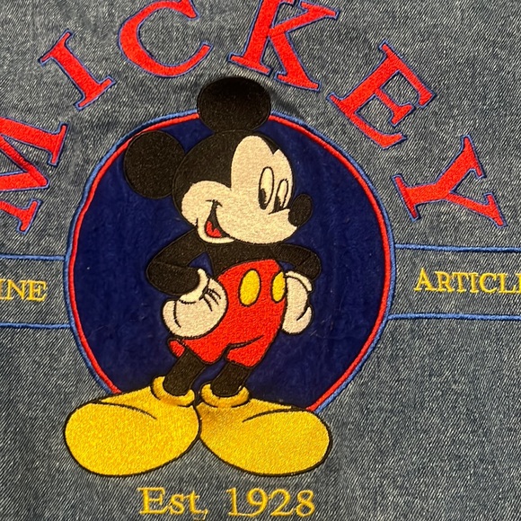 Vintage Mickey Mouse Chore Work Denim Blue Jean Trucker Jacket Men’s Size Medium - Picture 6 of 6